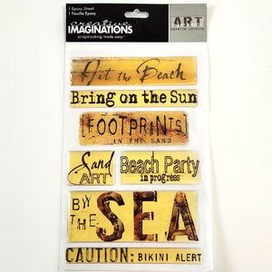 Creative Imaginations Bubble Sticker Sheet By the Sea Beach Vacation Scrapbook